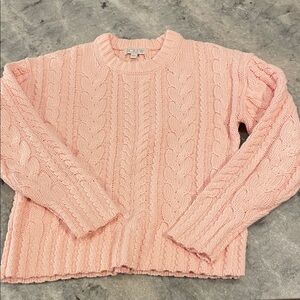 J. Crew Soft Pink Cable Knit Sweater